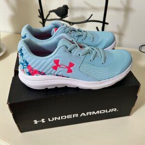 Under Armour UA GPS Outhustle Slip On Sneaker Size 1Y Blue/Navy Girls
